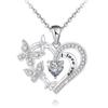 Love & Butterfly Rhinestone Necklace: European-American Fashion Pendant for Women
