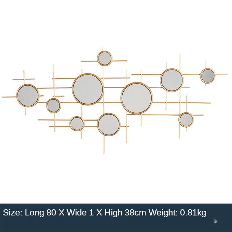 European-style round combination wall decoration mirror wall hanging creative bedroom living room sofa background wall pendant