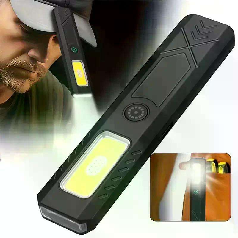 1 Set Portable Mini Torch Outdoor Magnetic LED Flashlight TypeC Rechargeable Light Pocket Lantern Flood Work Lights With 6 Modes