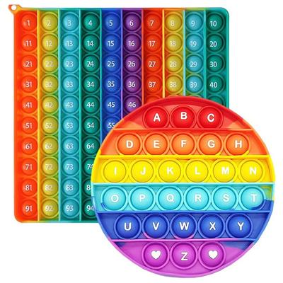Oyuncaklar İngilizce Alfabe 2 Set Öğrenme Stres Giderici Sıkma Oyuncağı Fidget Oyuncağı İtme Pop Bubble Masa Oyunu Oyuncağı Banyo Oyuncağı (Sayılar 1-100 Oyuncak)