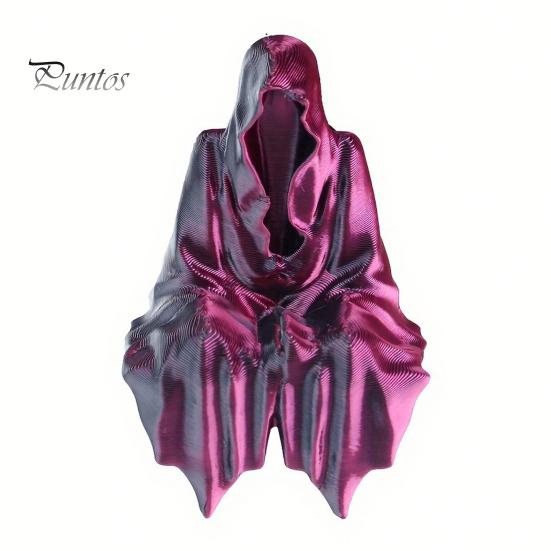 Gothic Home Decor 3D Printed Tabletop Figurine, Grim Reaper Sitting Statue, Halloween Table Ornaments Spooky Sculpture for Garden or Bookshelf,