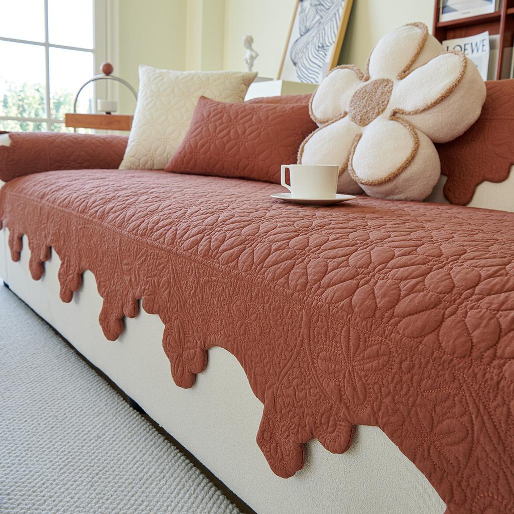 Ins Cream Autumn And Winter Cotton Sofa Cushion Living Room Seat Cushion Sofa Towel Seat Cushion Simple Sofa Cover Non-Slip Cloth