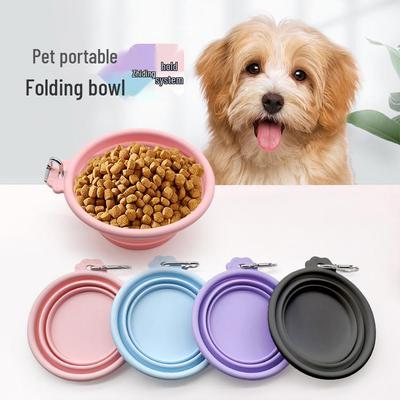 Collapsible Silicone Pet Food & Water Bowl for Cats and Dogs - Portable and Foldable for Outdoor Use