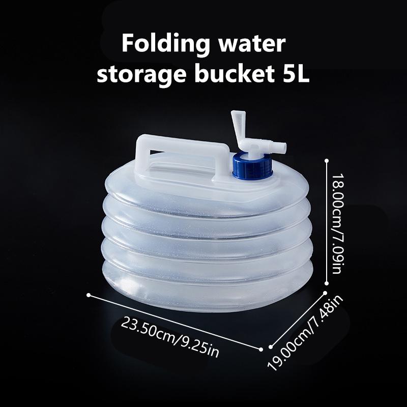 

SEAMETAL 5/10/15L Outdoor Collapsible Bucket Foldable Water Bag Survival Water Storage Portable Water Carrier Container Camp 5L прозорий