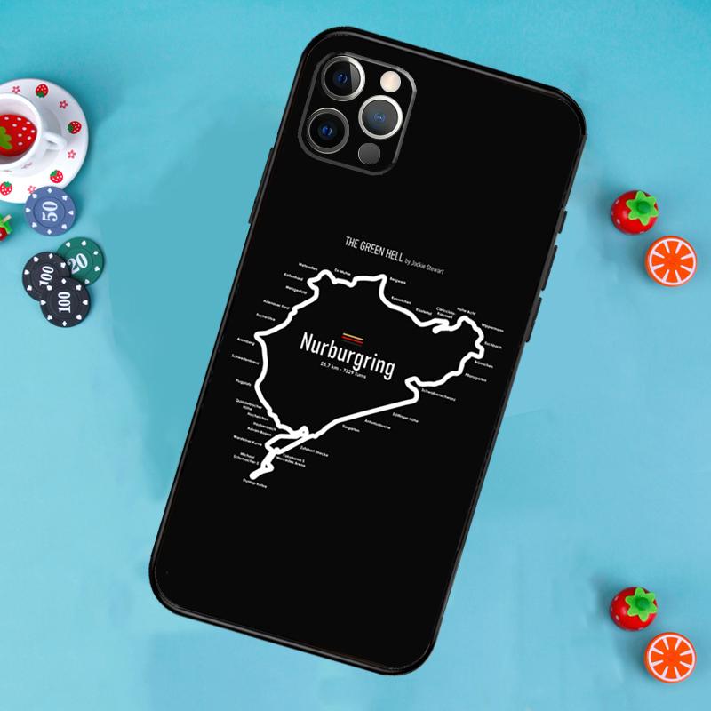 

Green Hell Nurburgring Phone Case For iPhone 17 Air 16 15 14 13 11 12 Pro Max 13 12 mini 15 16 Plus 16e Cover Funda iPhone 16e