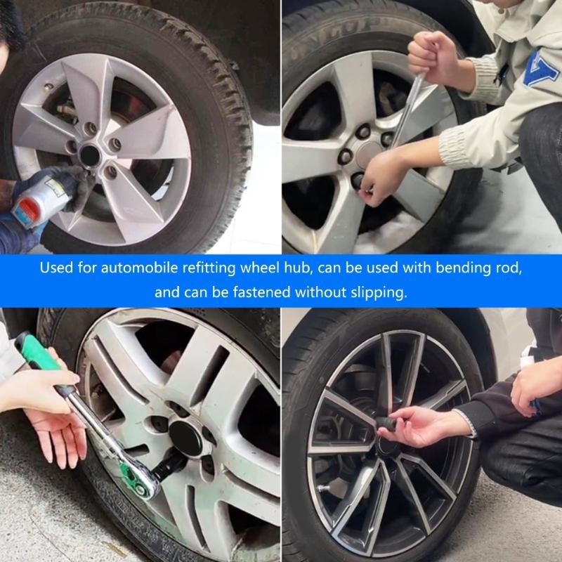 Socket Wrench 7 Angle Sleeve Adapter 1/2in Square Connection Spanner Conveter Ratchet Tool Tire Removal Tool Wrench