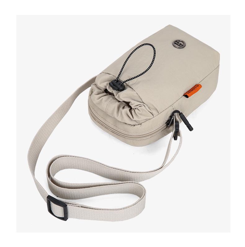 Cross-border Multifunctional Messenger & Phone Bag - Casual Shoulder Bag with Water Bottle & Drawstring Cup Holder, Ideal for Sports & Fitness