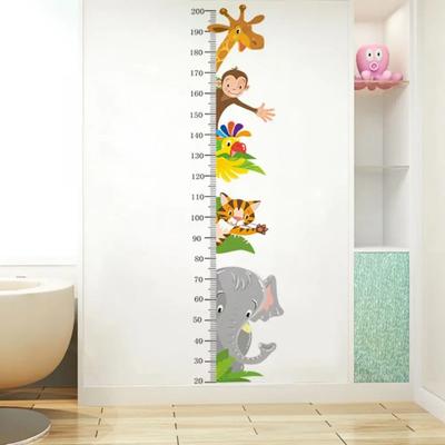 Sticker de mesure de taille dessin animé Auto-adhésif Motif animal Jauge autocollante de taille Tableau de croissance mesure taille enfant