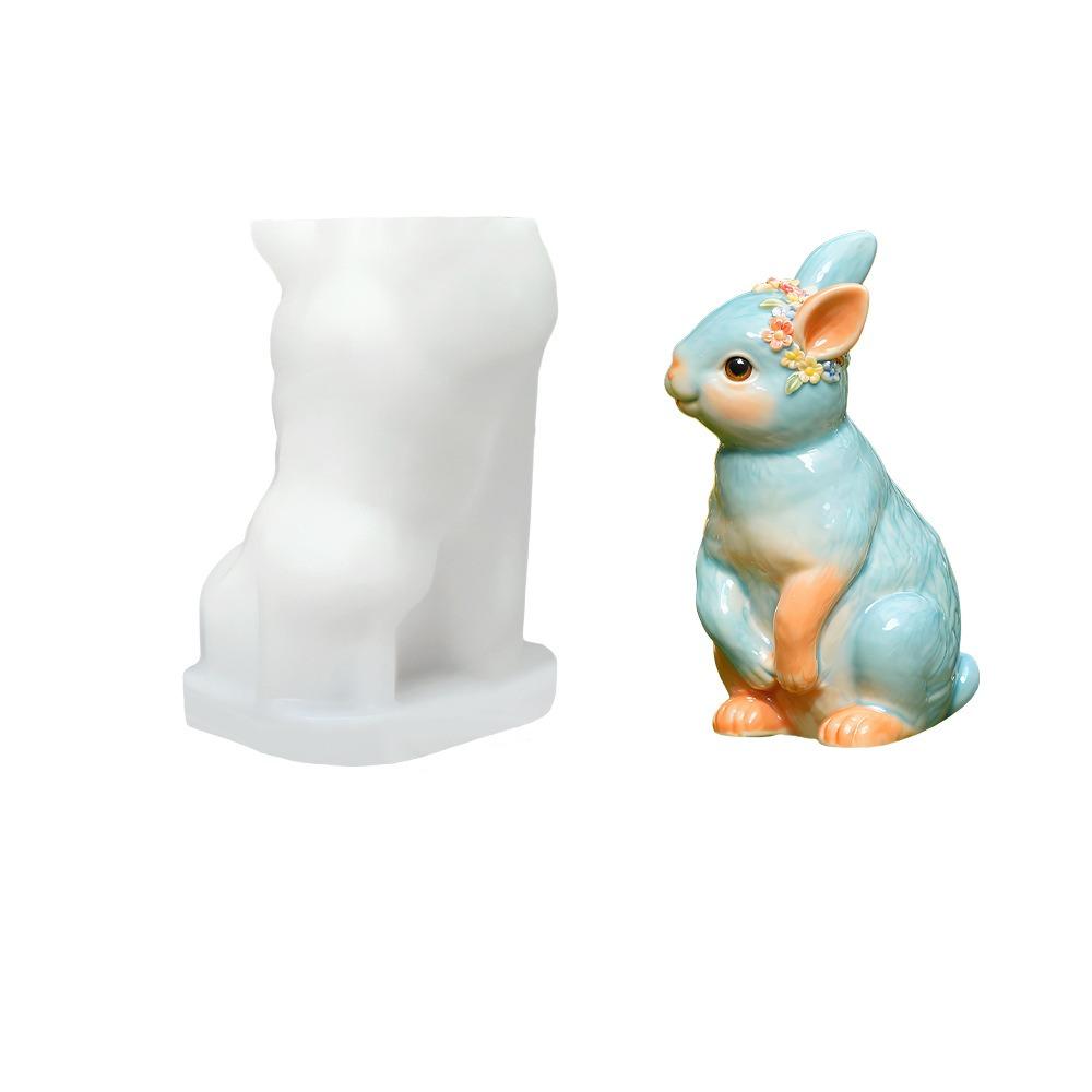 3D Easter Candle Mold Non-Stick DIY Animal Mold Plaster Mold Rabbit Silicone Mold Gift Creating