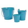 3Pcs Miniature Tin Bucket 1/12 Scale Hanging Small Bucket Multi-purpose Metal Bucket with Handle Dollhouse Accessories