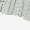 ZANZEA Women Long Sleeve Stripe Blouse and Long Skirts Casual Two Piece Suit Sets