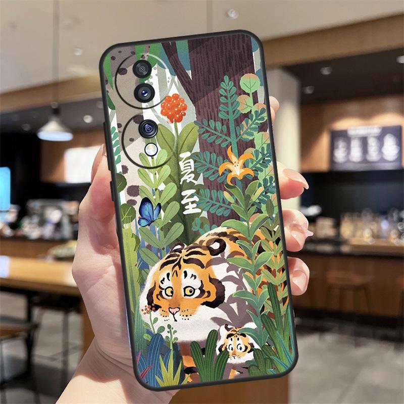 Cartoon Fat Tiger Case For Honor Magic 8 6 7 Pro Honor 400 200 70 90 Lite X8b X8c X9a X9b X9c X9d Win RT Cover