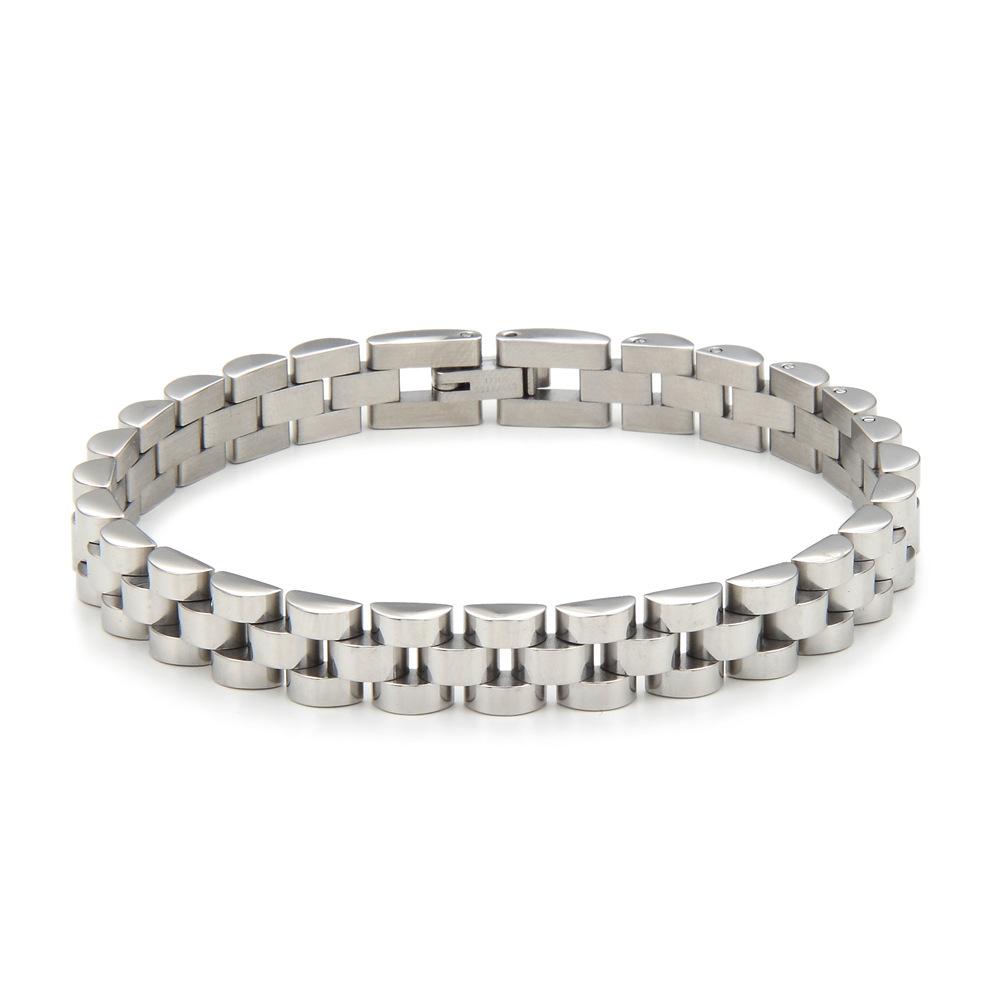 Custom New Dainty Thick Watch Statement Bracelet Fashion Jewelry Stainless Steel Waterproof Watch Band Link Chain Bracelet