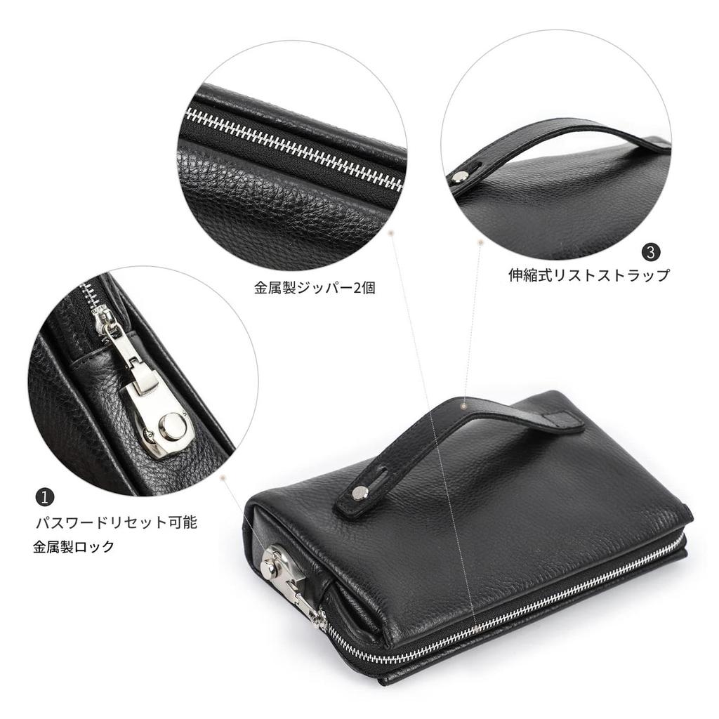 [Contacts] Contact's series Men's large capacity handbag, leather handbag, cryptographic key anti-theft bag