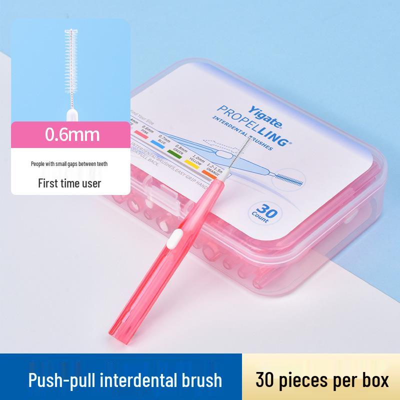 Medical Clean I-Type Interdental Brush: Soft, Telescopic Bristles for Orthodontic & Periodontal Care, 30-Piece Box