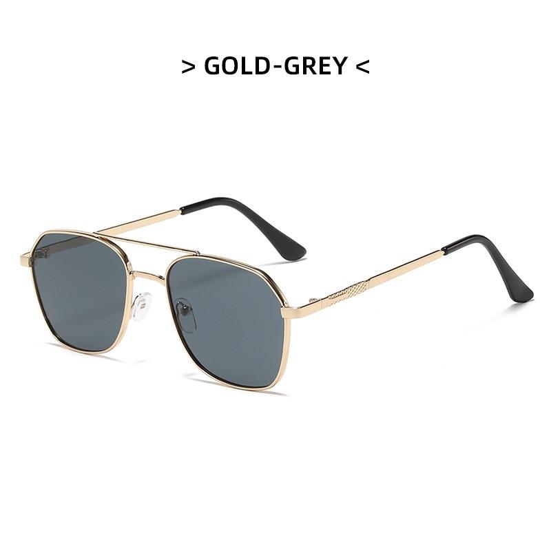 Fashion Retro Sunglasses Double Bridge Metal Sunglasses Ins Personality Irregular Net Red Sunglasses