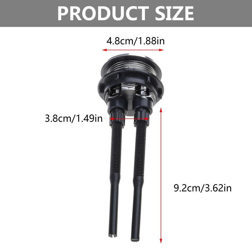 Quick Flush Dual Button for Toilet 38mm Adjustable Length Bathroom Tank Top Repair Set Bathroom Toilet Dual Flush Button