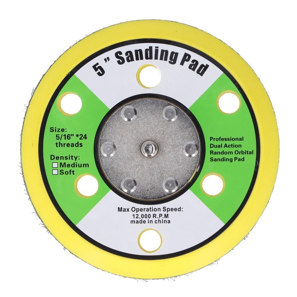 PU Backin Sanding Pad Hook Loop Pneumatic Sande 6 Holes Backing Plate Air Polishers