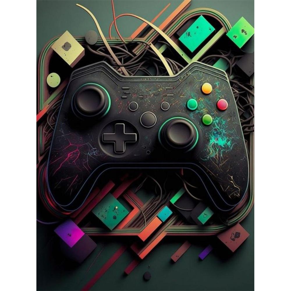 Colorful Neon Light 5D DIY Diamond Painting Kit Game Machine Sticking Diamond Embroidery Handmade Mosaic Home Decoration