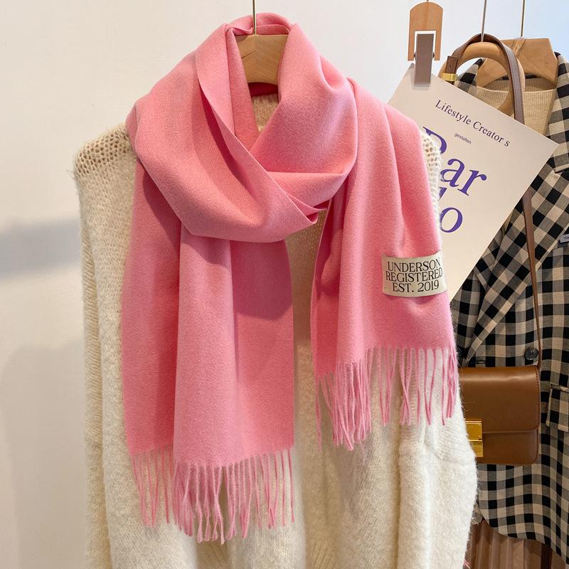 New white scarf women's winter versatile small scarf high-end Christmas birthday gift shawl
