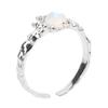 925 Sterlingsilber Ring Damen Modisch Elegant Stein Offener Ring Schmuck Accessoire für Jahrestag