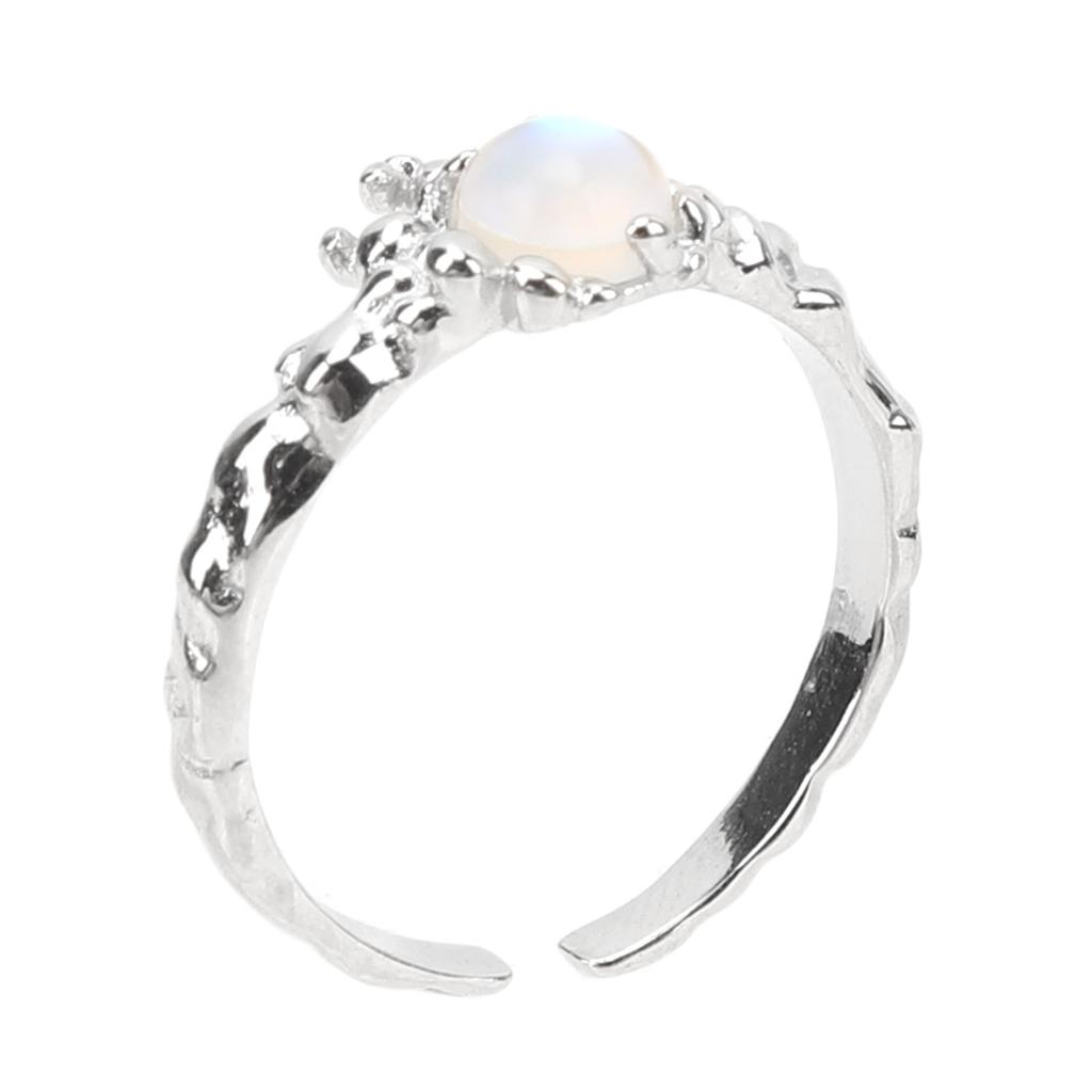 925 Sterlingsilber Ring Damen Modisch Elegant Stein Offener Ring Schmuck Accessoire für Jahrestag