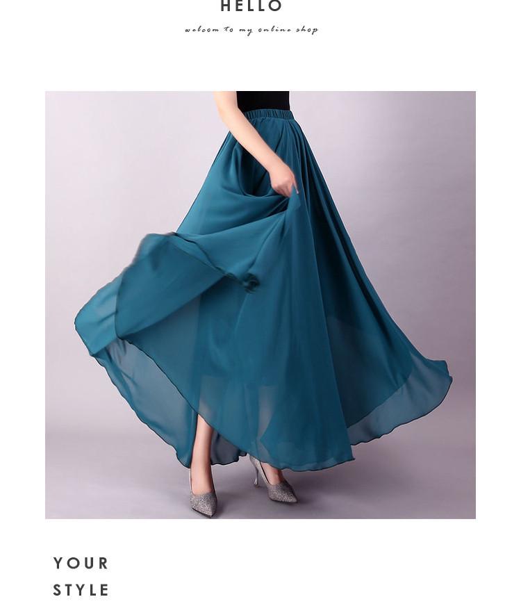 720° Double-Layer Chiffon Swing Skirt for Modern Ballroom and Square Dance Practice