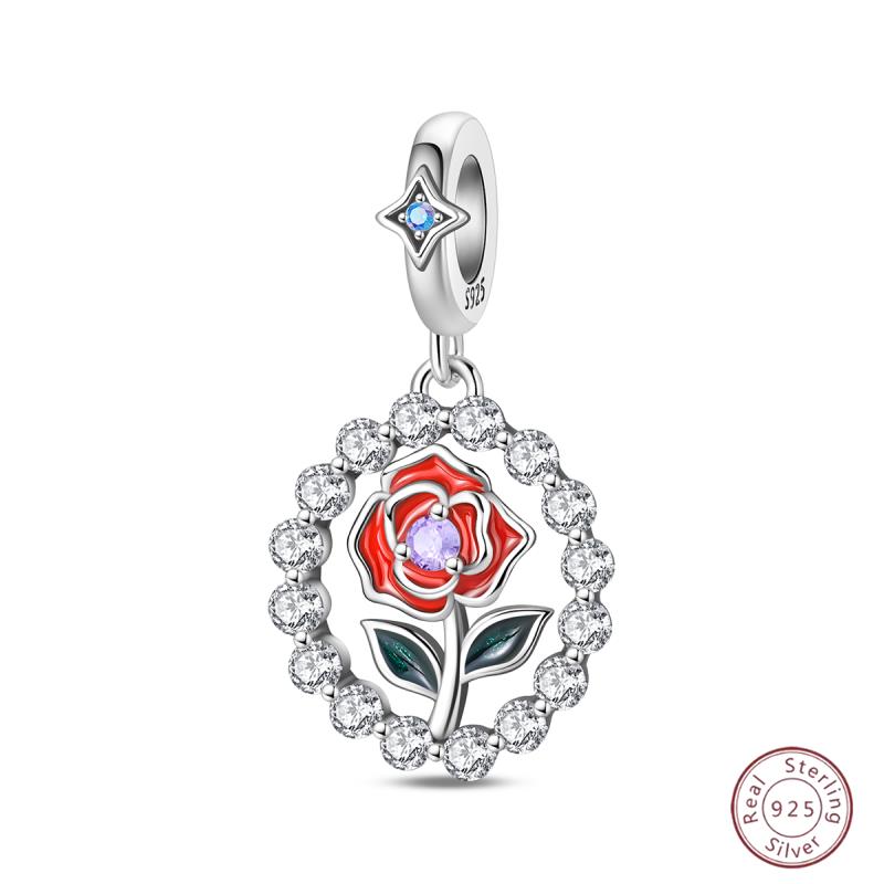 New Original Charm Bead Pendants Copper Crown Strawberry Perfume Gold Bow Fit Bracelet Necklace Women Jewelry