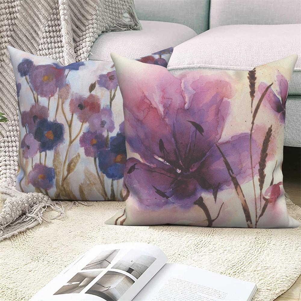 Juste De Coussin Florale D'interconnexion, Décor De Canapé De Maison De Ferme, Jeté De Voiture, Pivoine, Annie, Imprimé