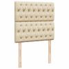 Box Spring Bed with Mattress Cream 90 x 190 cm Fabric