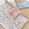 Sweet A6 Handmade Floral Print Jacket Book Cover Portable Ledger Notepad Diary Protective Case Book Storage Hanging Decoration