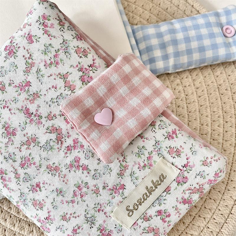 Sweet A6 Handmade Floral Print Jacket Book Cover Portable Ledger Notepad Diary Protective Case Book Storage Hanging Decoration