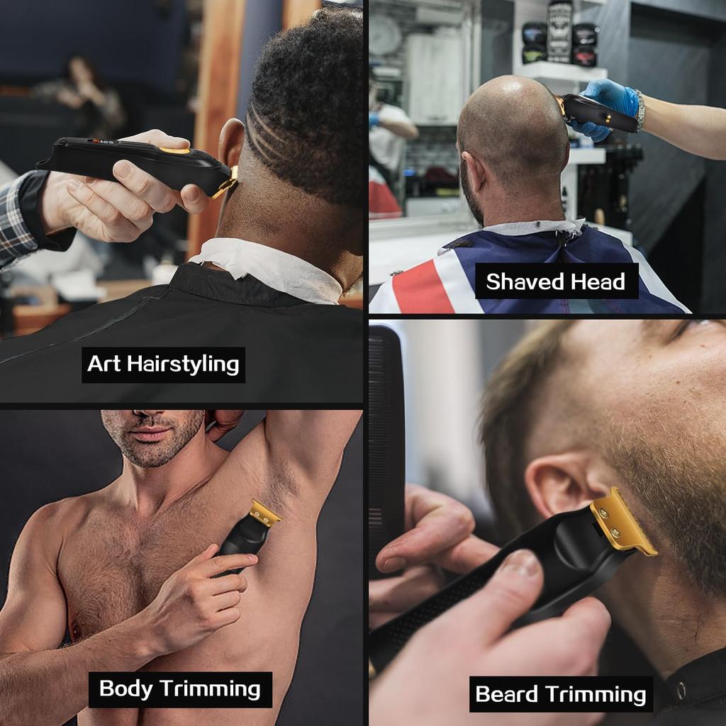 CIICII Mens Hair Clippers and Trimmers Set, Professional Cordless Barber Clippers for Hair Cutting Kit (Rechargeable USB Adjustable Beard & Hair