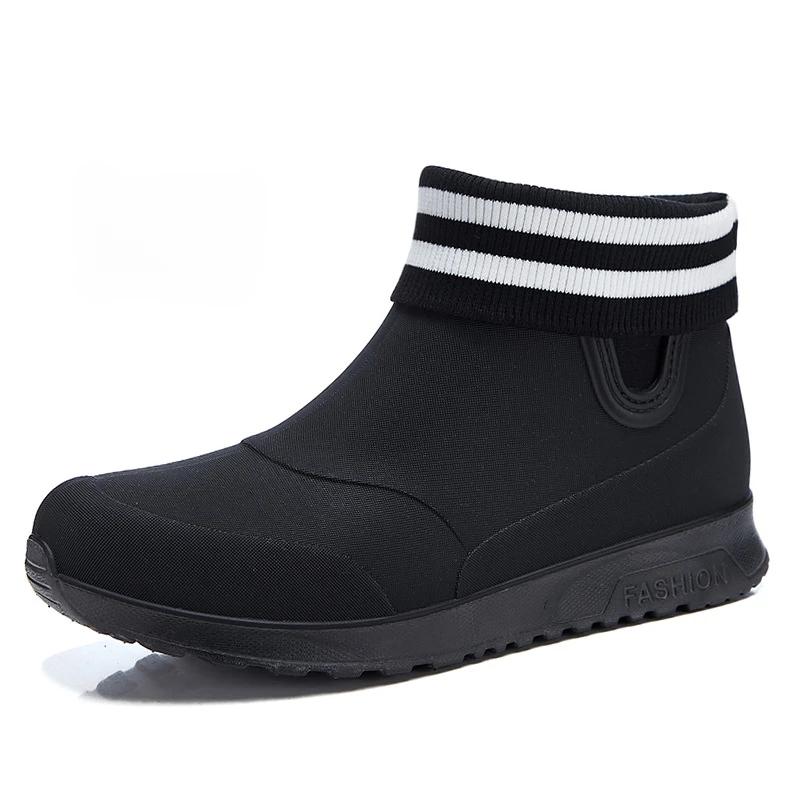 Fashion Rain Shoes for Women Rubber Boots Platform Ankle Boots 2025 Autumn Winter Slip on Women Booties Work Shoes Botines Mujer