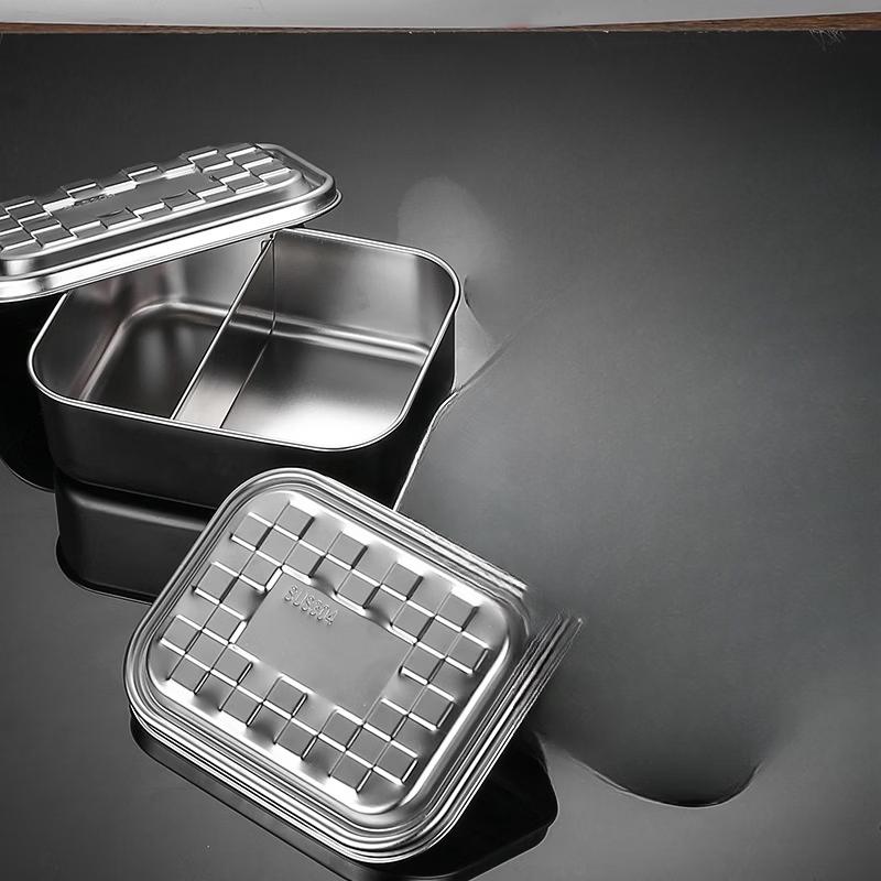 304 Stainless Steel Rectangular Divided Lunch Box