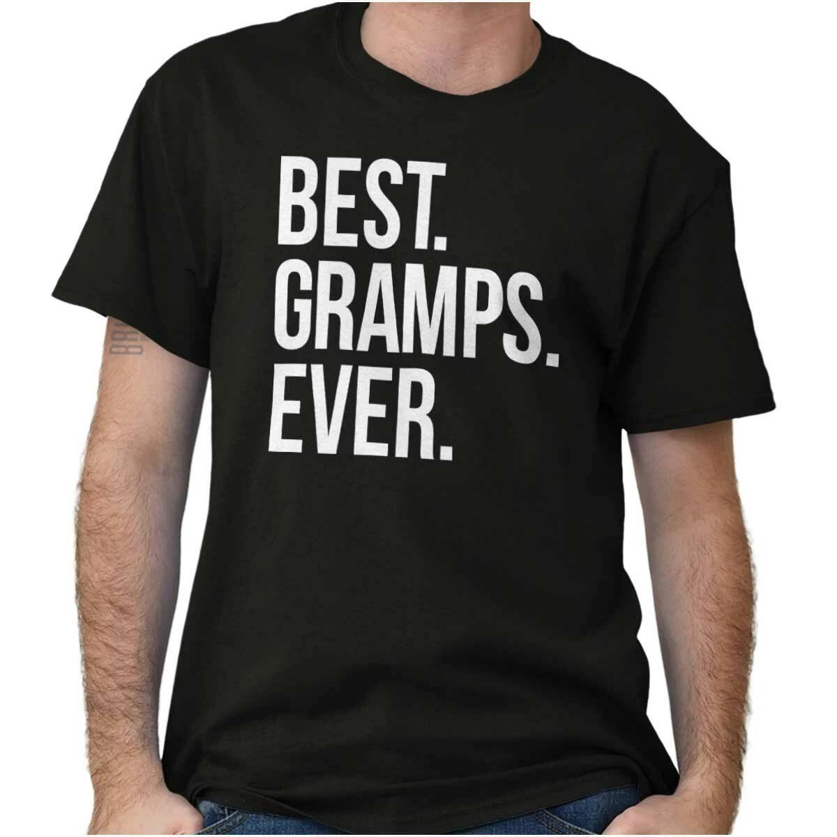 Best Gramps Grandfather Papa Ever Cute Gift Mens Casual Crewneck T Shirts Tees M
