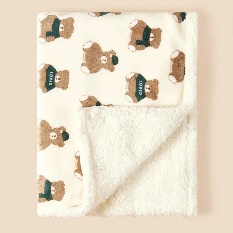 Winter Baby Blanket Swaddle Wrap Flannel Lamb Fleece Warm Quilt For Newborn Bedding Soft Baby Stroller Blanket For Newborn Hot