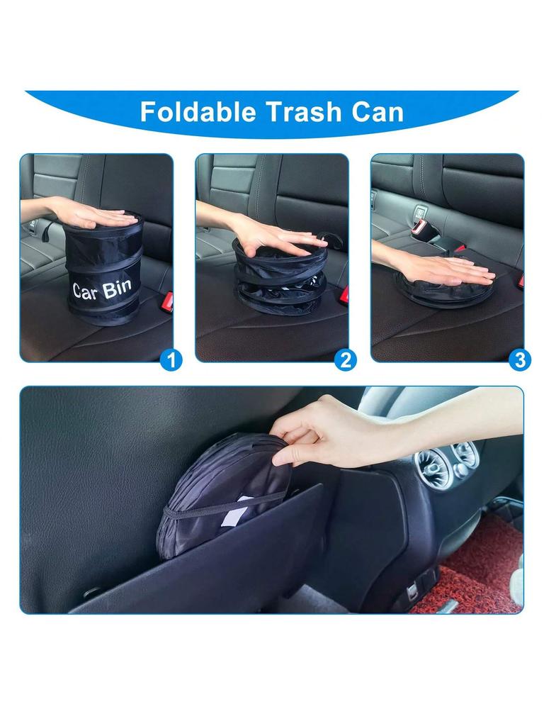 Car Trash Can Portable Durable Foldable Hanging Car Storage Bucket Chair Back Oxford Cloth Storage Bag Trash Can Storage Box