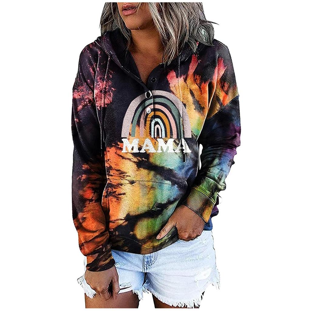 Women's Winter Casual Fashion Print Hooded Long-Sleeved Sweater Jacket