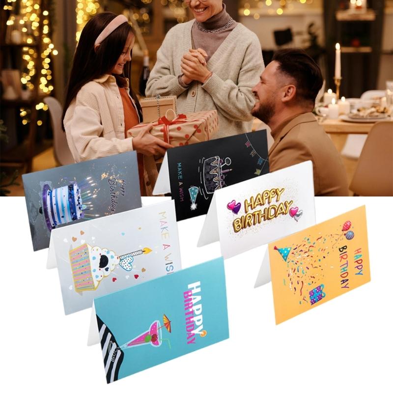 Birthday Card Handmade Greeting Card with Envelope Colorful Surprise Card for Women Festives Celebration Supplies