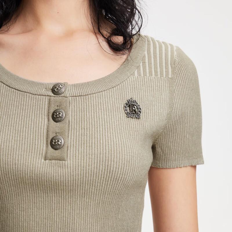 ONLY Women's 2024 Spring Slim Fit Round Neck Short Sleeve Knit Top