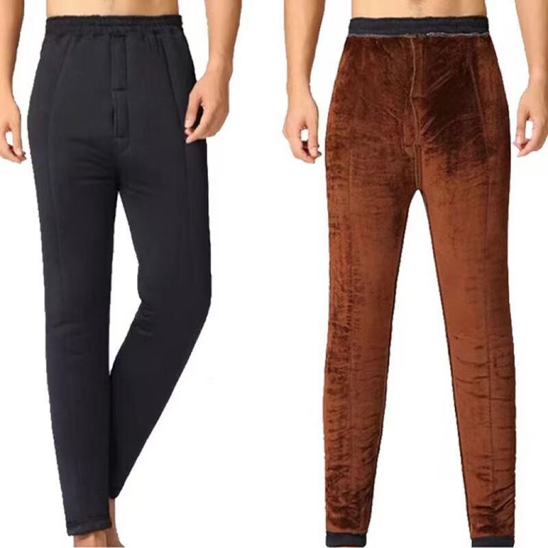 Nanjiren Men's Thickened Fleece-Lined Thermal Underwear Pants