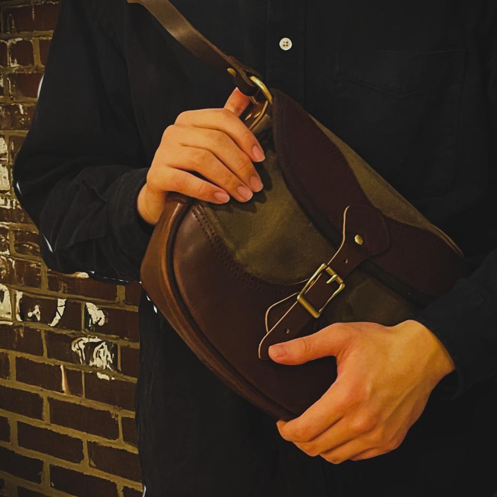 Tsutaeru Postman BagShoulder Bag, American Casual, Vintage Messenger Bag, Postman Bag, Genuine Leather, Pouch, Waxed Canvas, Canvas Bag, Canvas