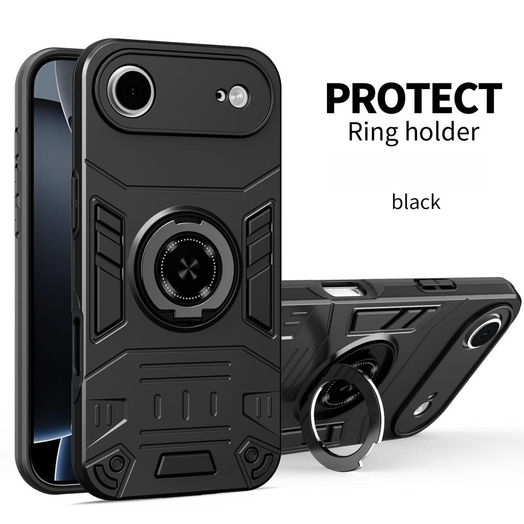 Magnetyczny Obracany Niewidoczny Uchwyt Metalowy Pierścień Etui na Telefon Dla iPhone 17 Pro Max 16 Plus 15 17 Air Odporne na Wstrząsy Podpórka Pokrowiec