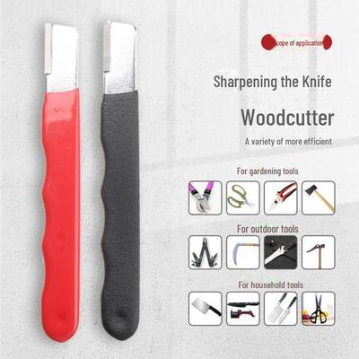 Ascuțitor portabil pentru cuțite și foarfece de exterior: Piatră de ascuțit cu dublu scop și răzuitor de grădină pentru ascuțire rapidă