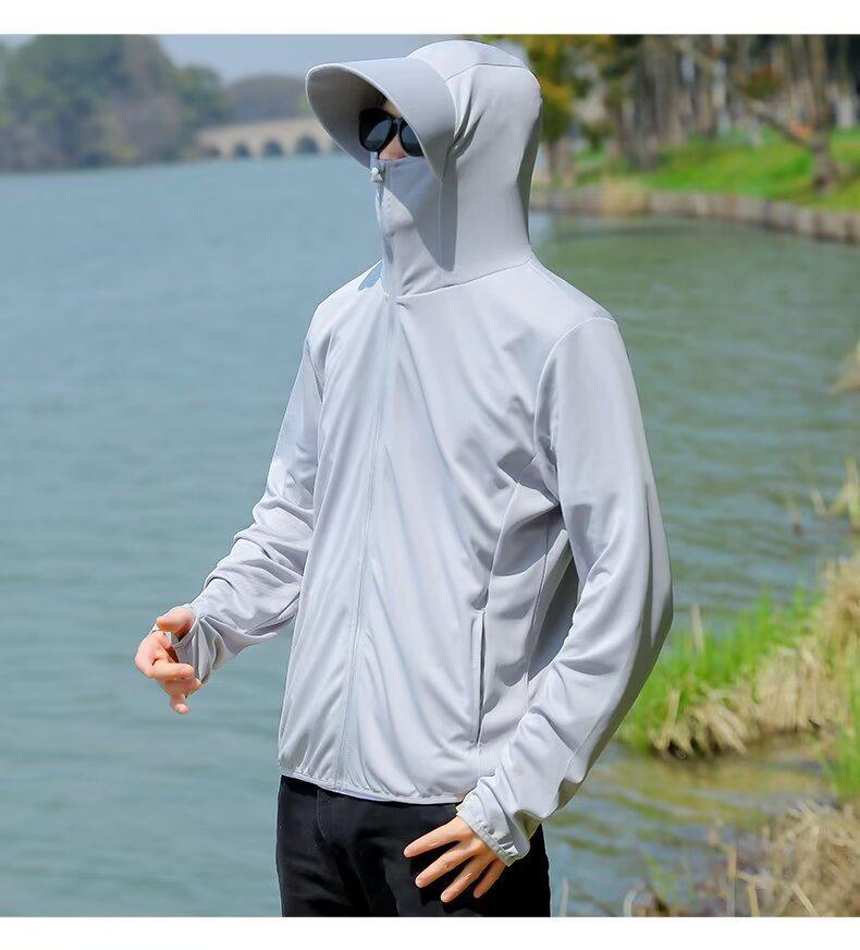Unisex Ice Silk Cooling Sun Protection Lightweight Quick-Dry Sportswear for Outdoor Fishing