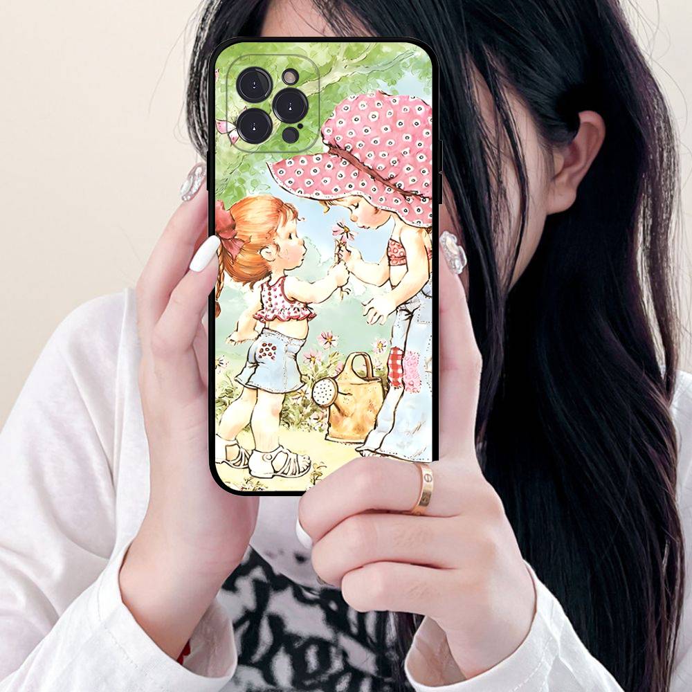 Sarah Kay Girls Cute Soft Back Phone Cover Case For IPhone 17 16 Pro Max 15 12 11 16e 13 Mini 14 15 Plus