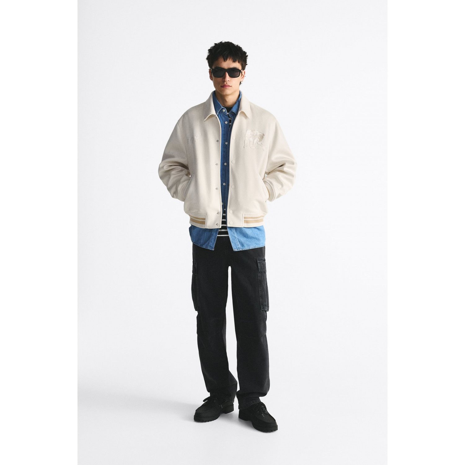 

FAUX SUEDE BOMBER JACKET