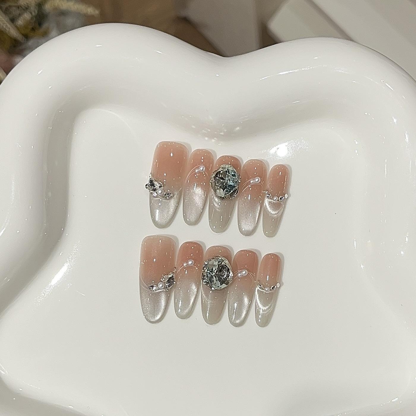 

Персиковый лунный свет ручной работы мерцающий градиент серебряный мигающий стеклянный бисер светящийся кошачий глаз бутик K9 носить доспехи L