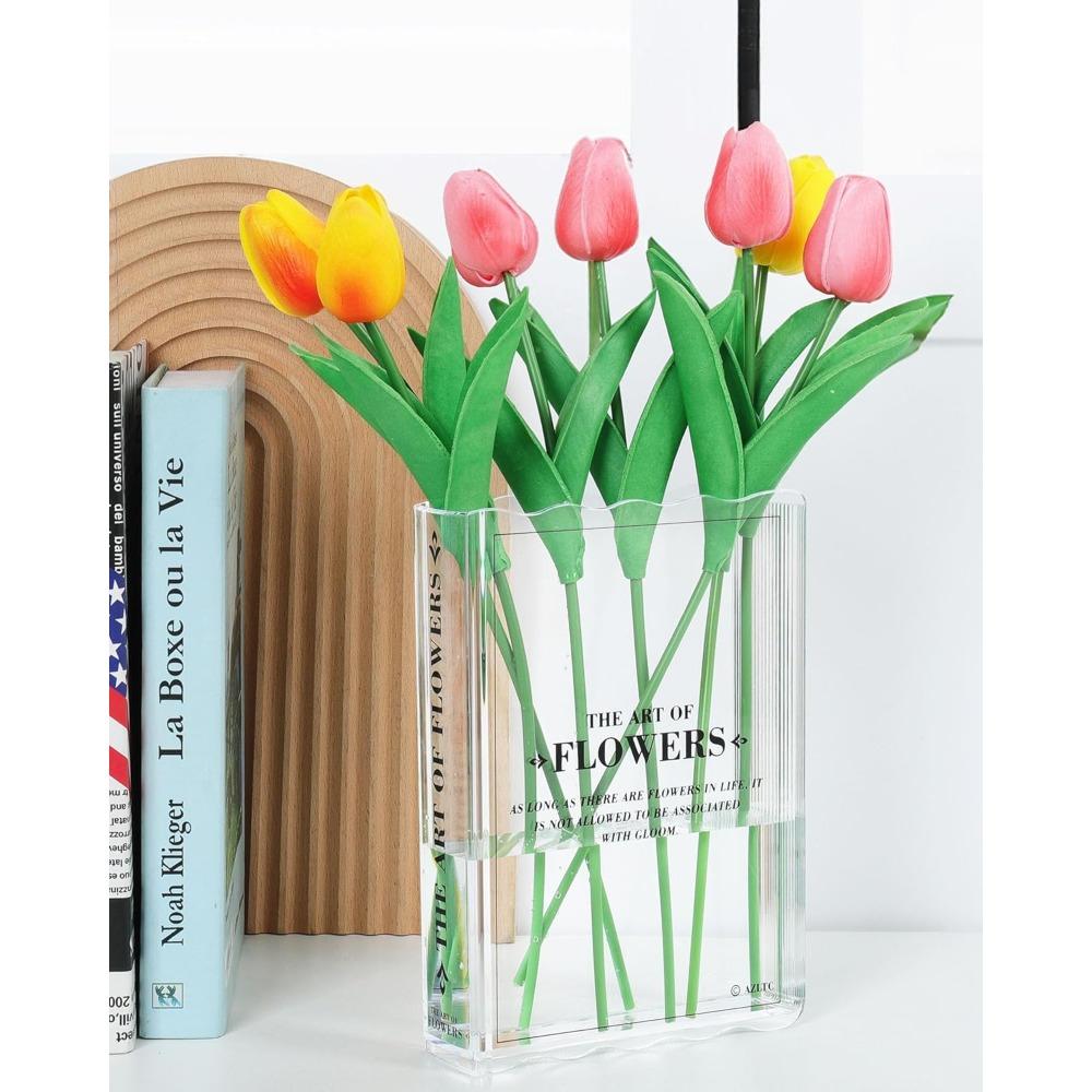 Book-shaped vase, perfect for flower arranging, a great gift for book lovers, a beautiful room decoration, and an adorable vase.